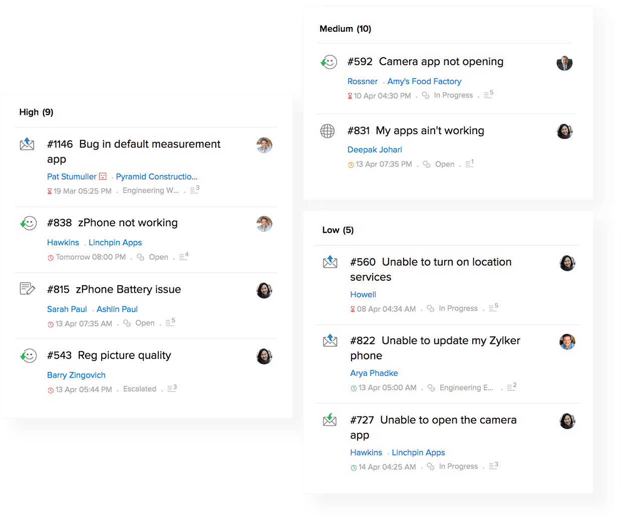 工单软件中的直观工单视图
